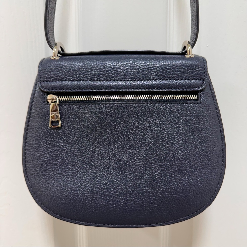 Coach Remi Saddle Bag Midnight Pebble Leather Daisy Appliqué - Picture 5 of 16
